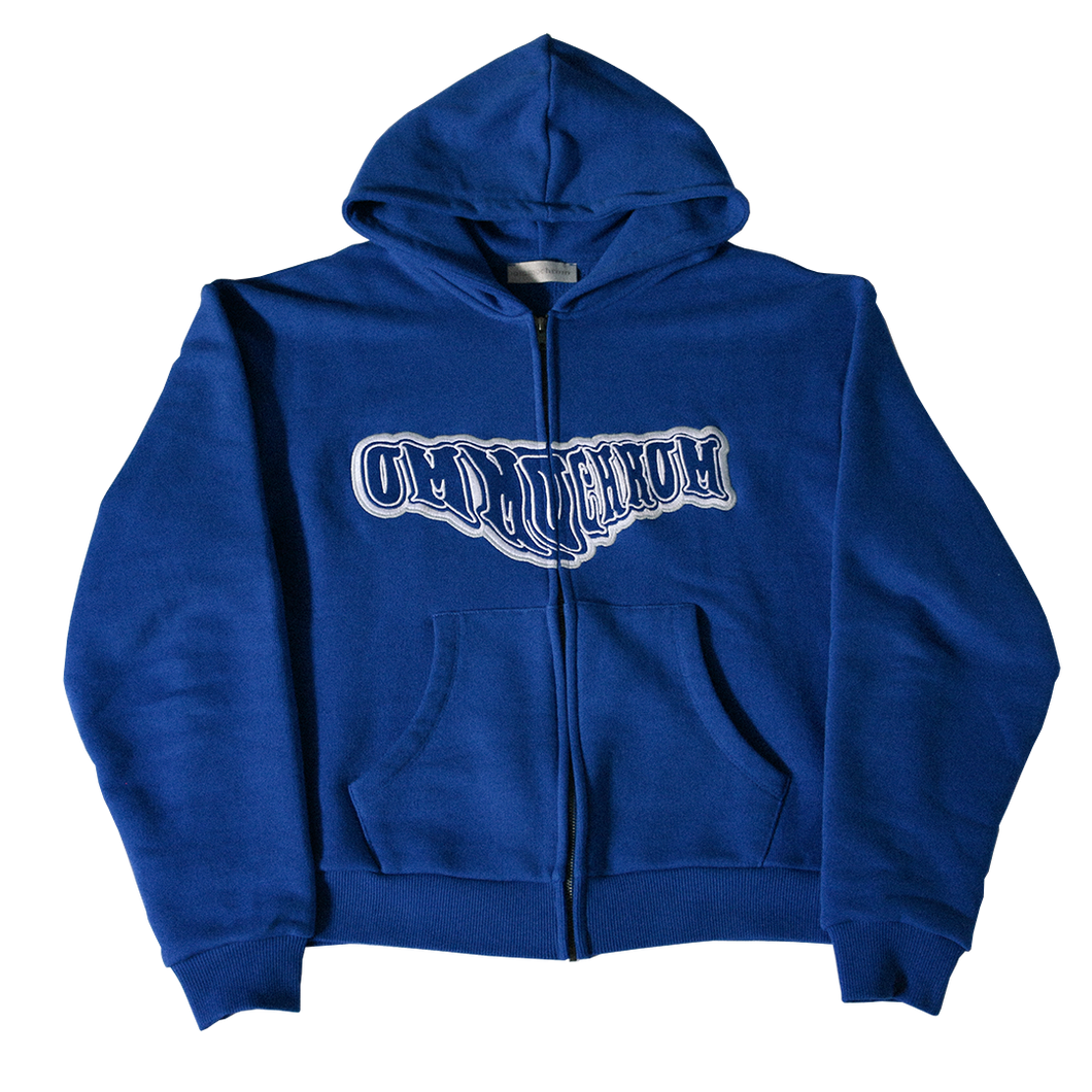 Blue sales zipped hoodie